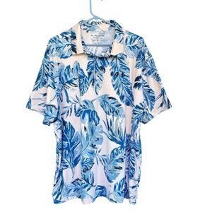Under Armour Playoff Polo Shirt Mens 2XL Leaf Print Golf Stretch Tropical Active